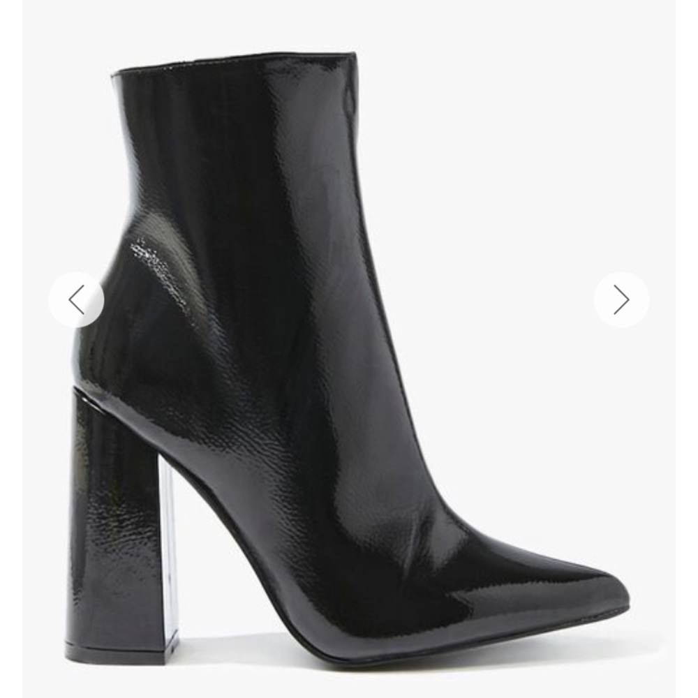 Faux Patent Leather Booties